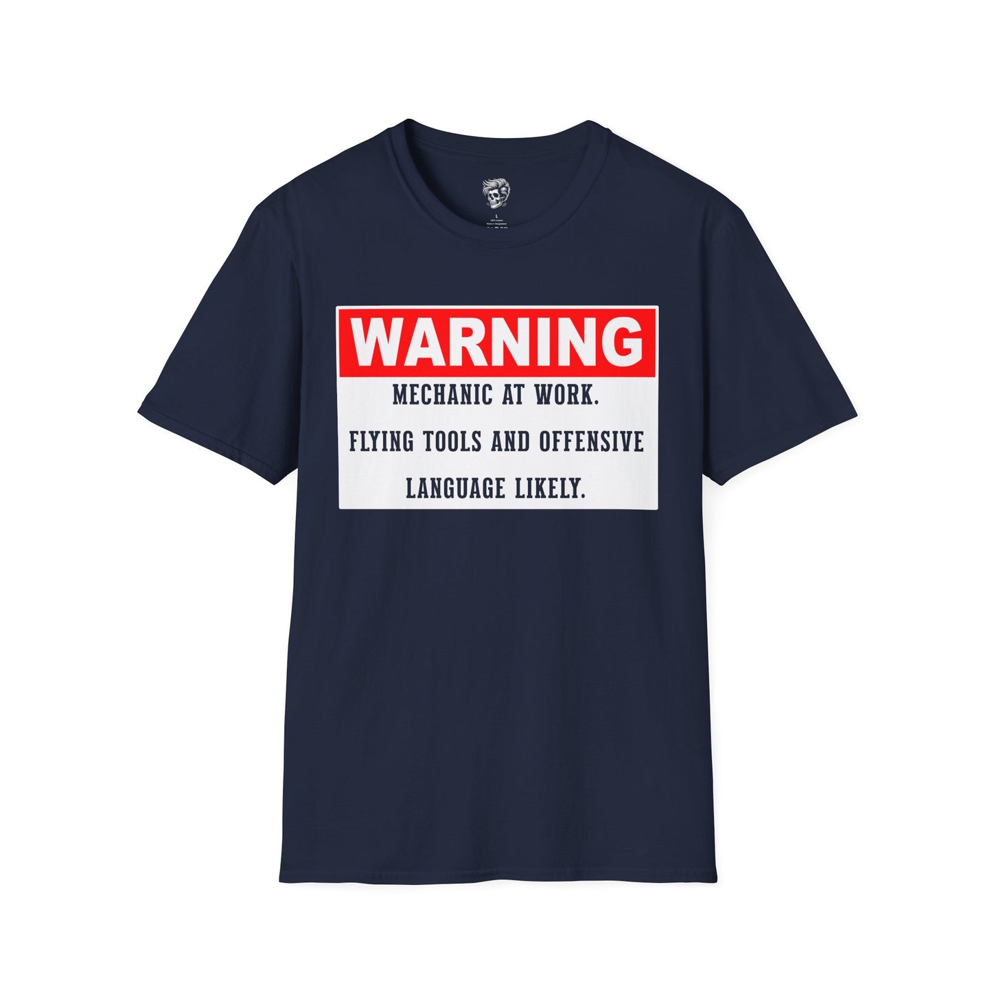 Warning: Mechanic at Work – Flying Tools & Colorful Language Tee