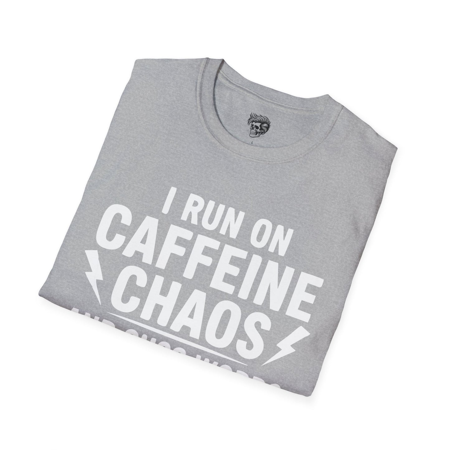 I Run on Caffeine, Chaos & Cuss Words – Mechanic Fuel Tee