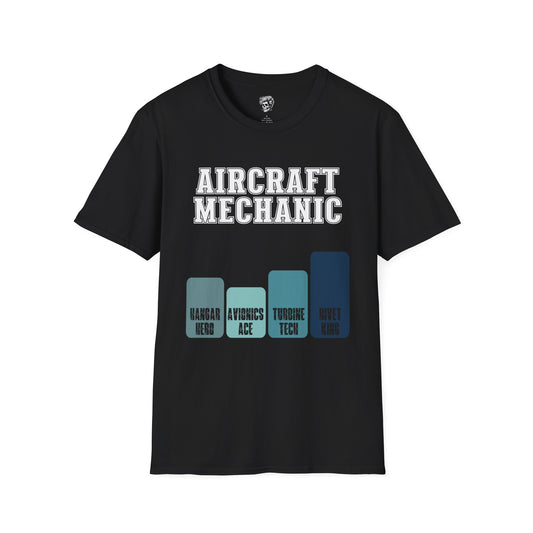 Aircraft Mechanic Levels Tee – From Hangar Hero to Rivet King