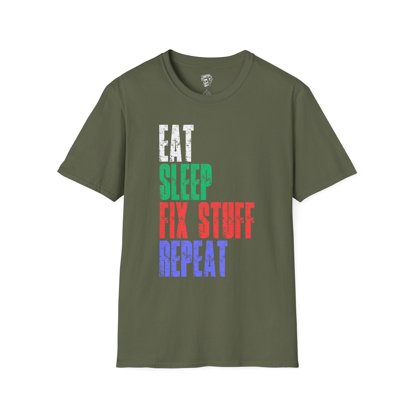 Eat Sleep Fix Stuff Repeat – The Ultimate Tradesman Tee