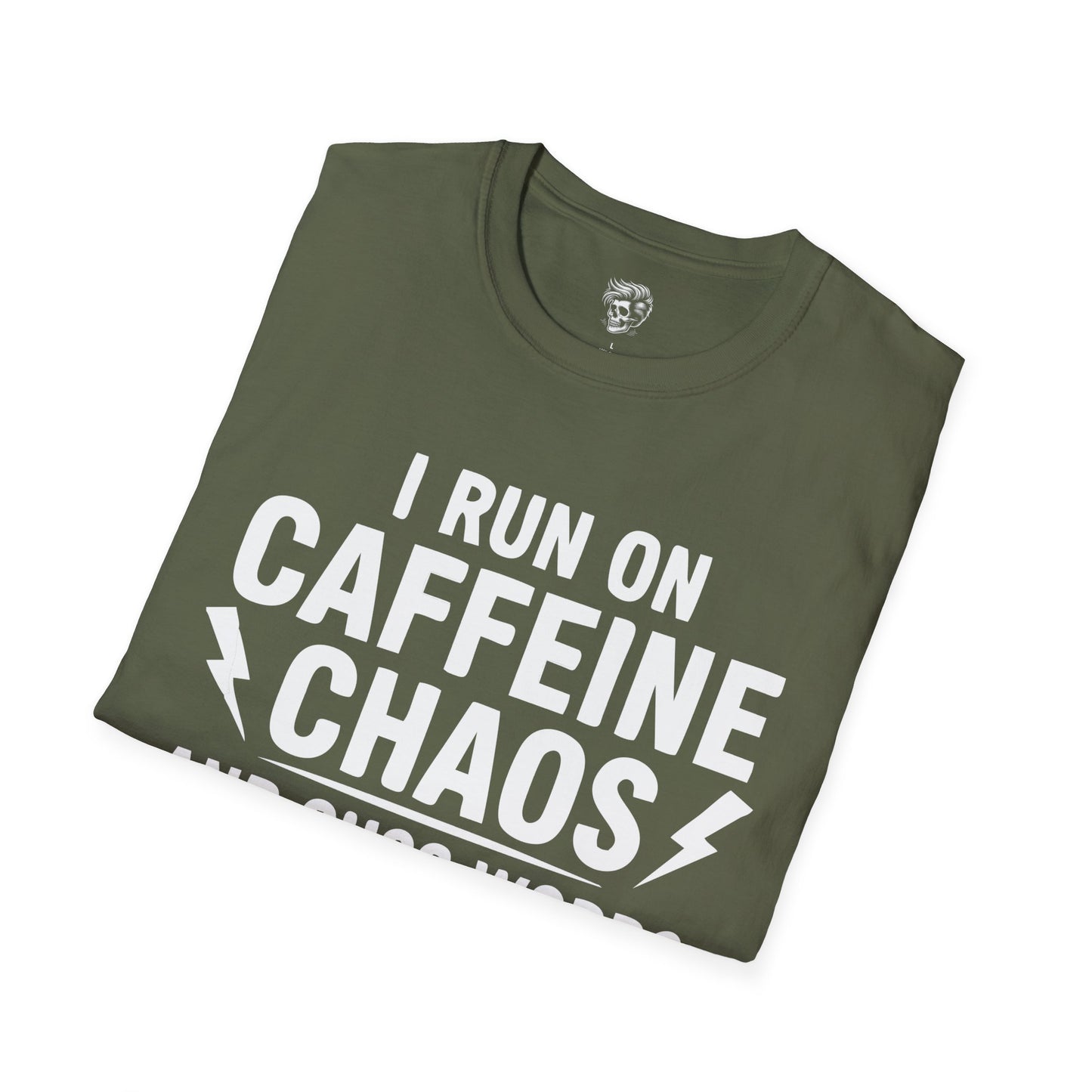 I Run on Caffeine, Chaos & Cuss Words – Mechanic Fuel Tee