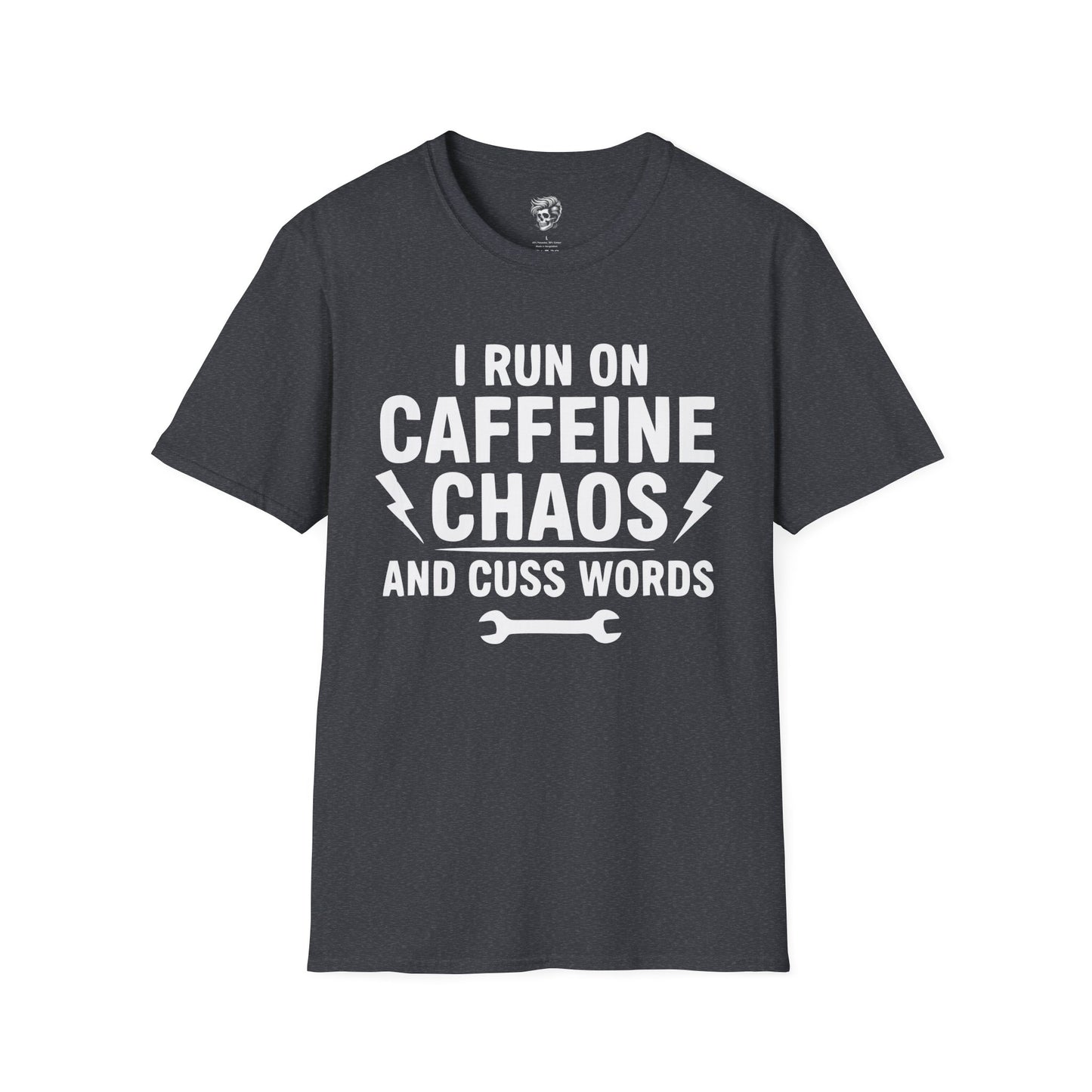 I Run on Caffeine, Chaos & Cuss Words – Mechanic Fuel Tee