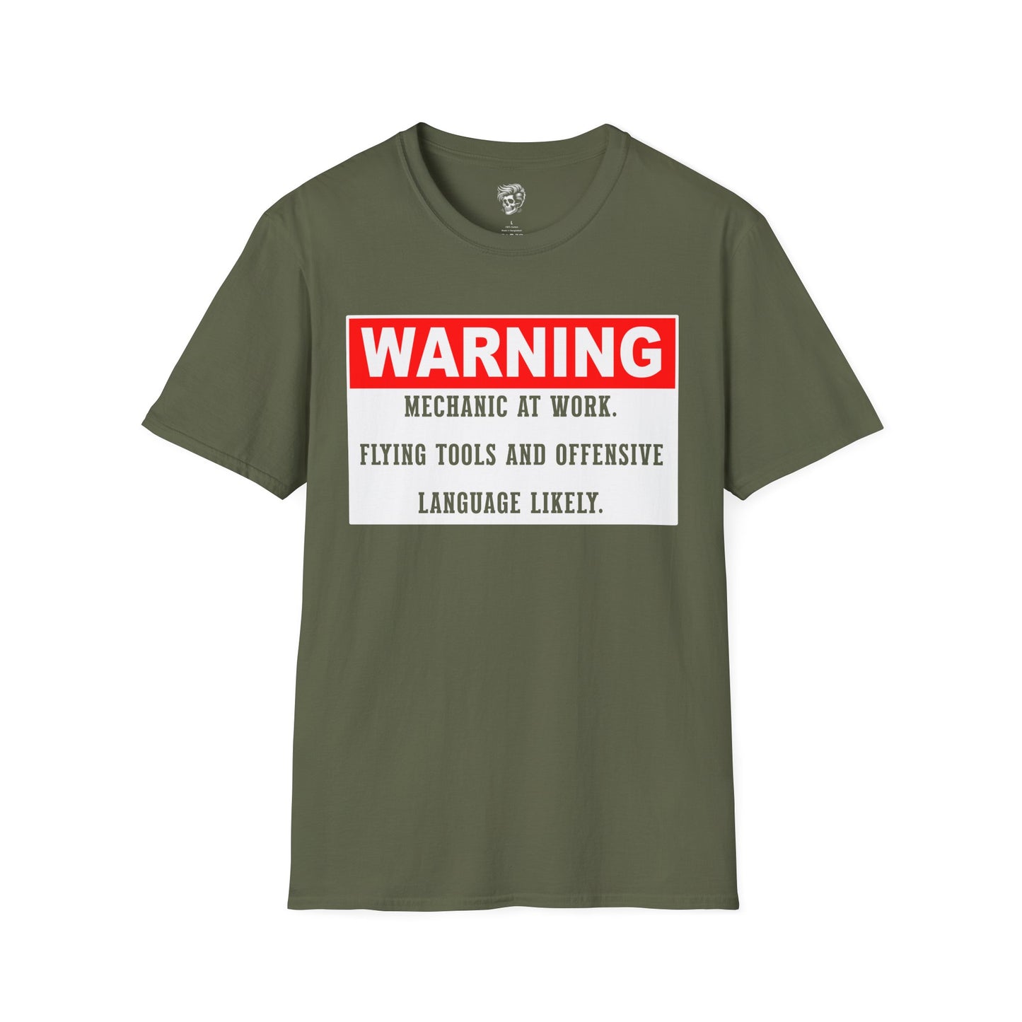 Warning: Mechanic at Work – Flying Tools & Colorful Language Tee