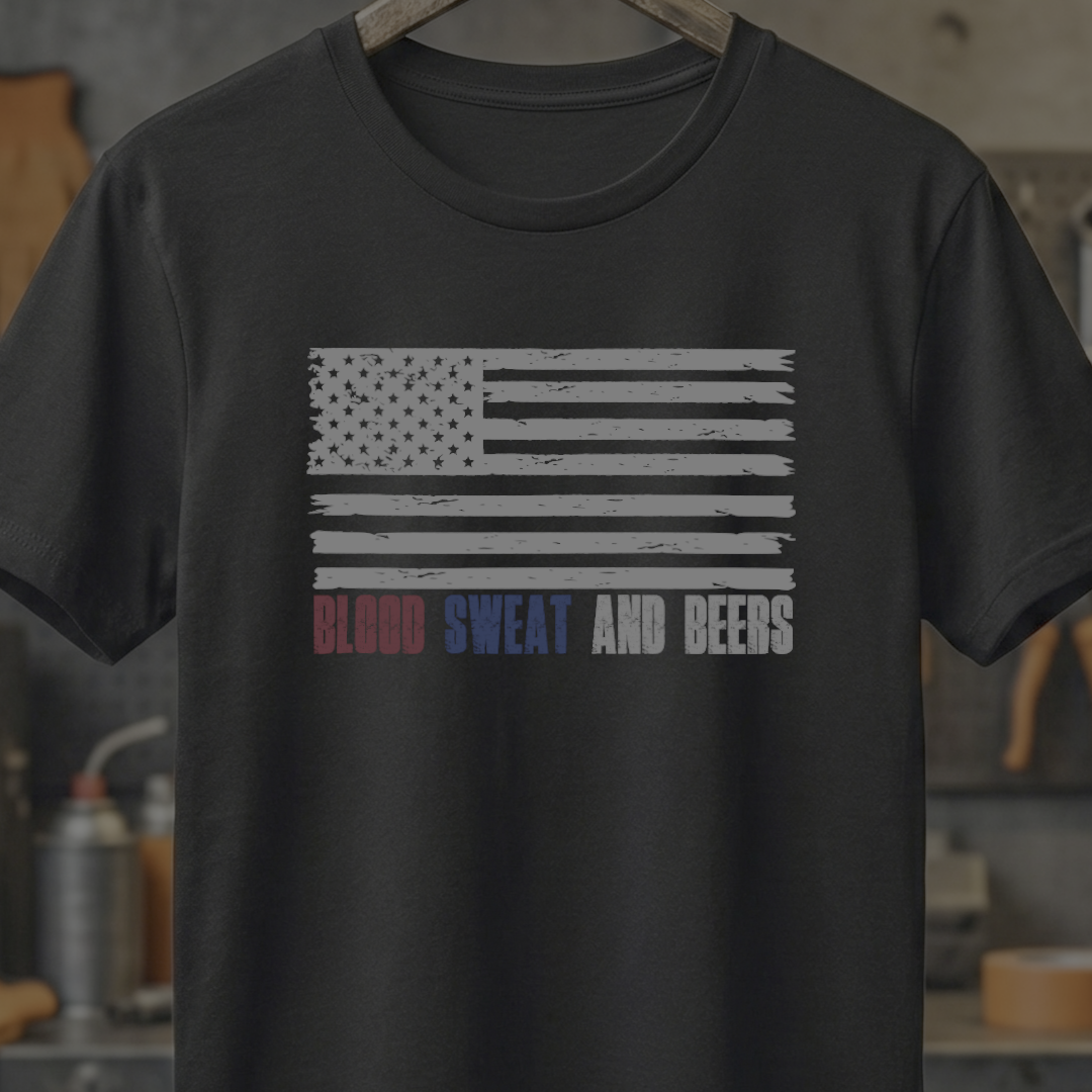 Blood, Sweat & Beers – American Worker Pride Tee