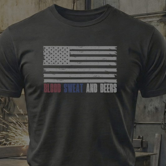 Blood, Sweat & Beers – American Worker Pride Tee