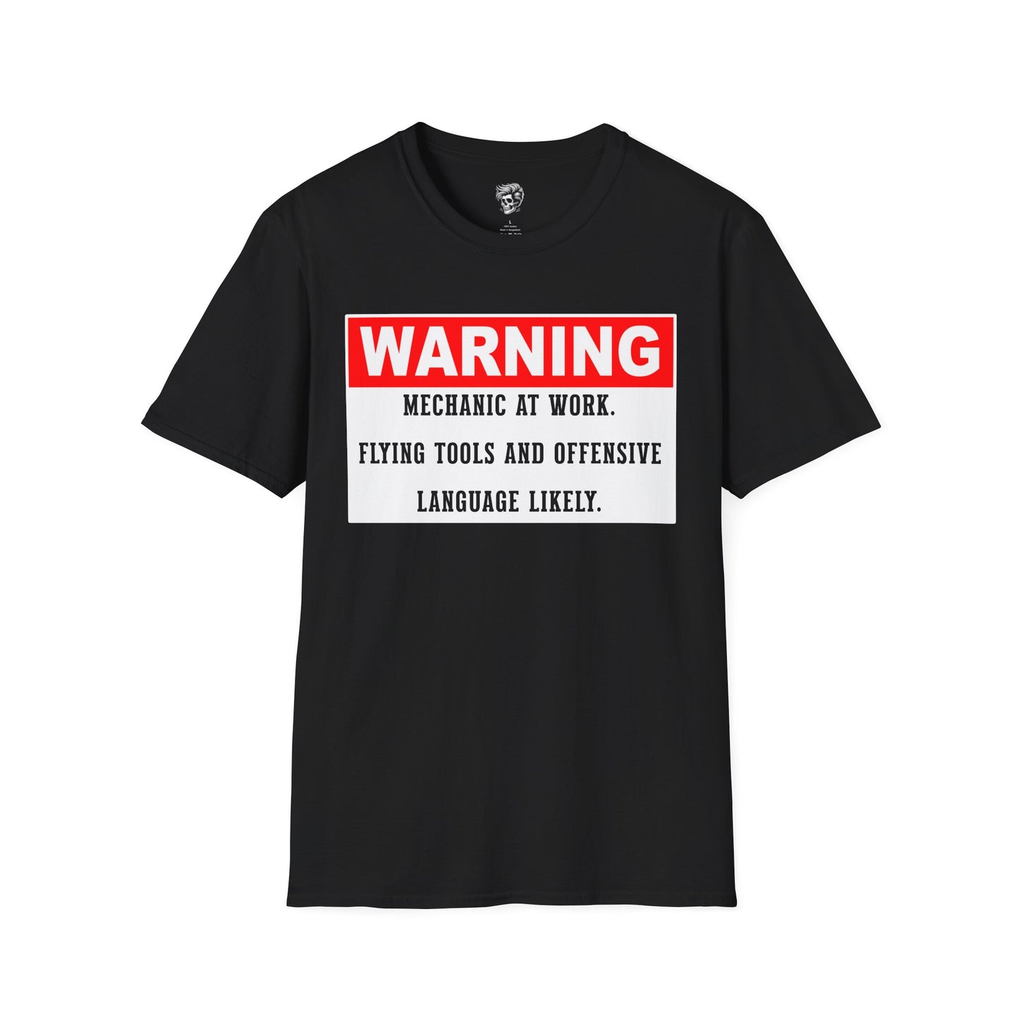 Warning: Mechanic at Work – Flying Tools & Colorful Language Tee