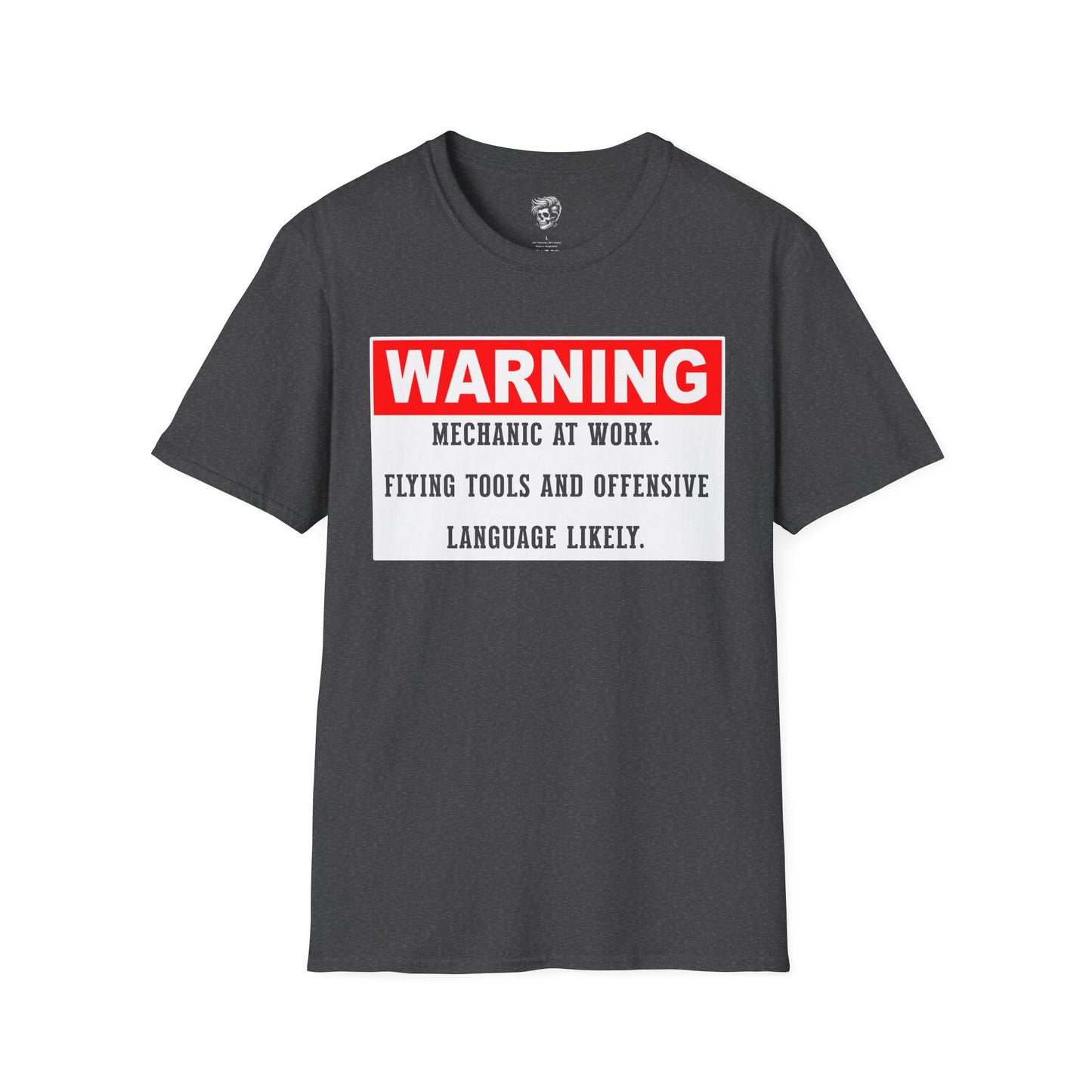 Warning: Mechanic at Work – Flying Tools & Colorful Language Tee