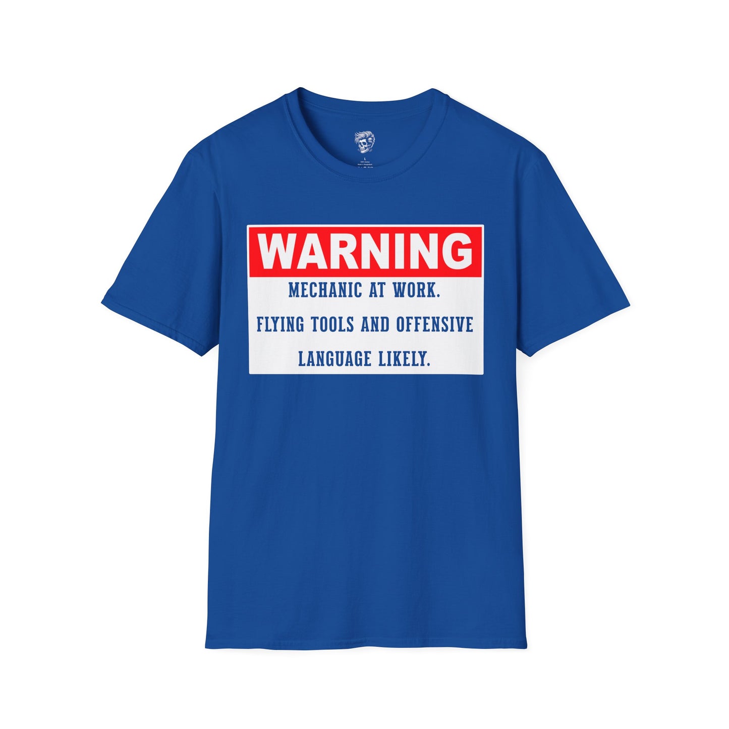 Warning: Mechanic at Work – Flying Tools & Colorful Language Tee